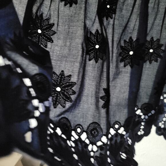 Diane Von Furstenberg Lace cut out Sleeveless dress in navy - Picture 4 of 10